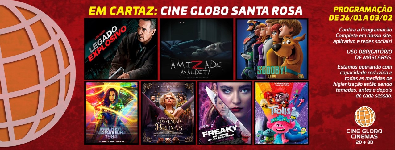 Três filmes em cartaz no Cine Globo neste final de semana