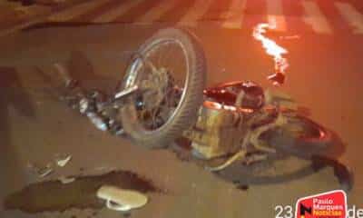 motociclista fica ferido após colisão entre moto e caminhoneta em três de maio