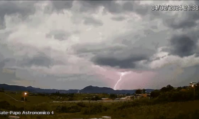 portal plural o observatório do bate papo astronômico, localizado em santa maria, no centro do rio grande do sul, registrou mais de 2,4 mil raios na região em um período de 48 horas