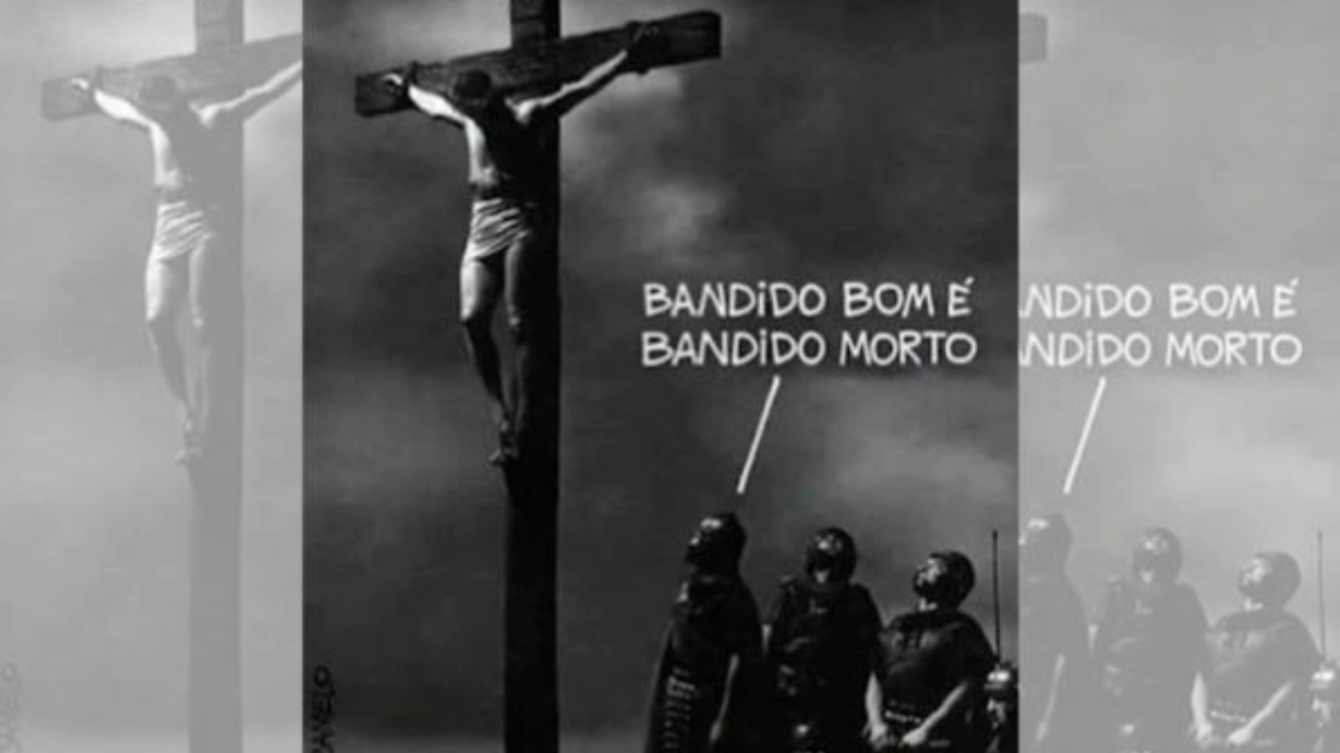 portal plural mst publica imagem de cristo com frase “bandido bom é bandido morto”