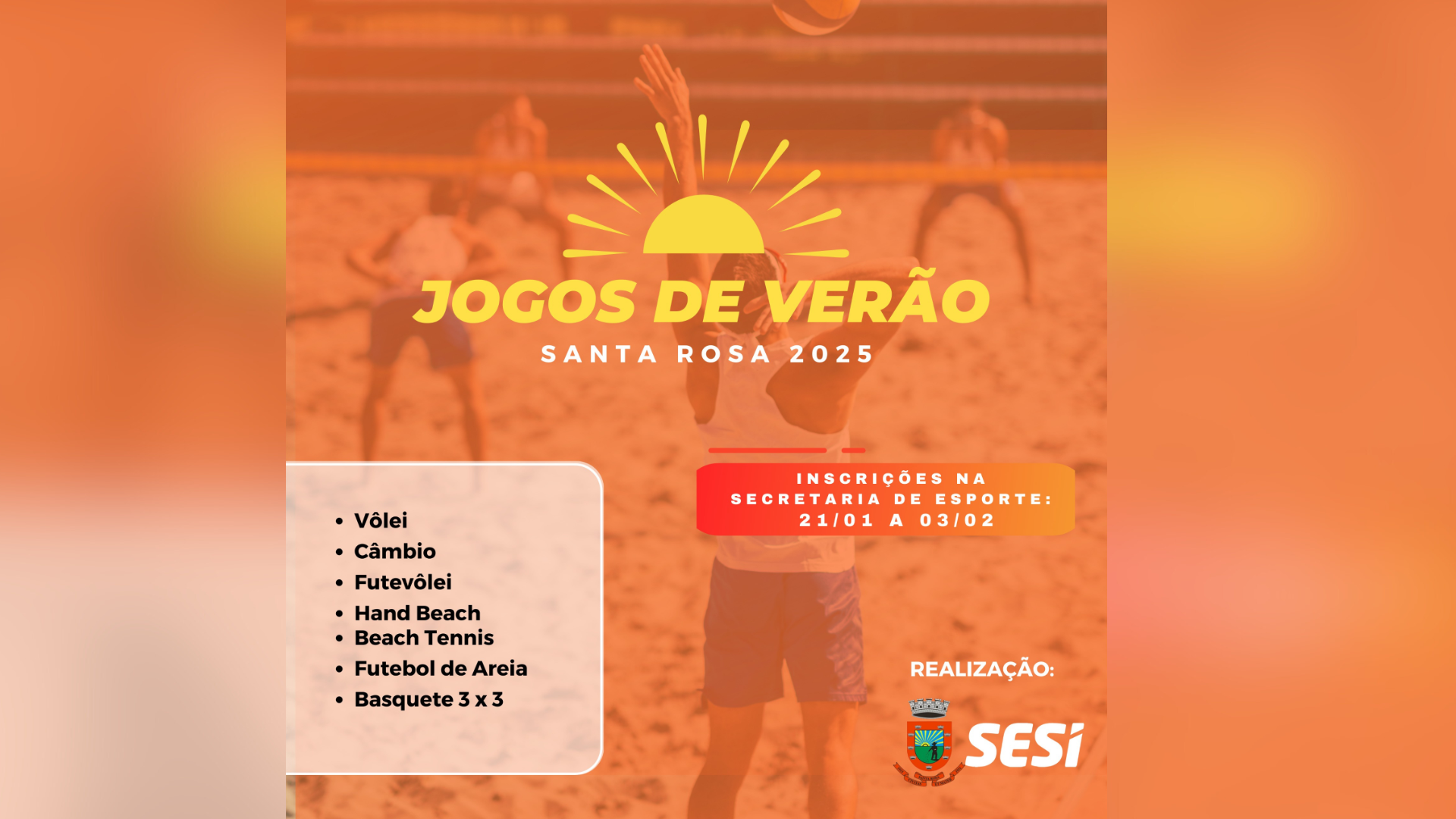 portal plural estão abertas as inscrições para os jogos de verão santa rosa 2025 da prefeitura de santa rosa. o cadastro das equipes poderá ser realizado a partir desta terça feira (21), até o di